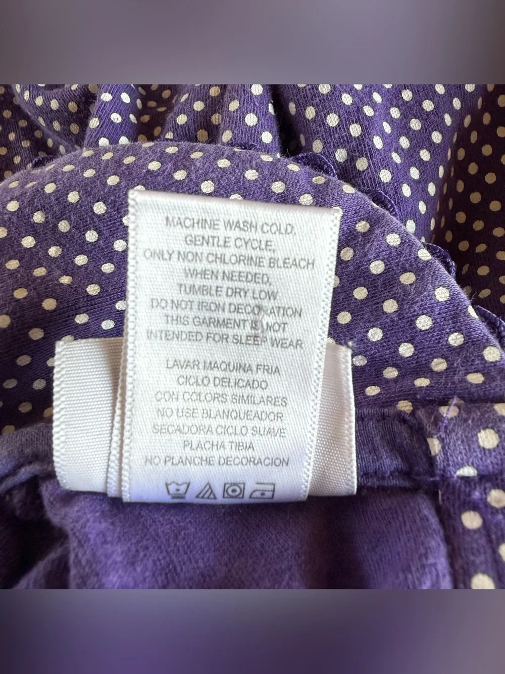 Two feet ahead girls LSU Polka Dot Purple Baby Dress with Peter Pan Collar 4T
